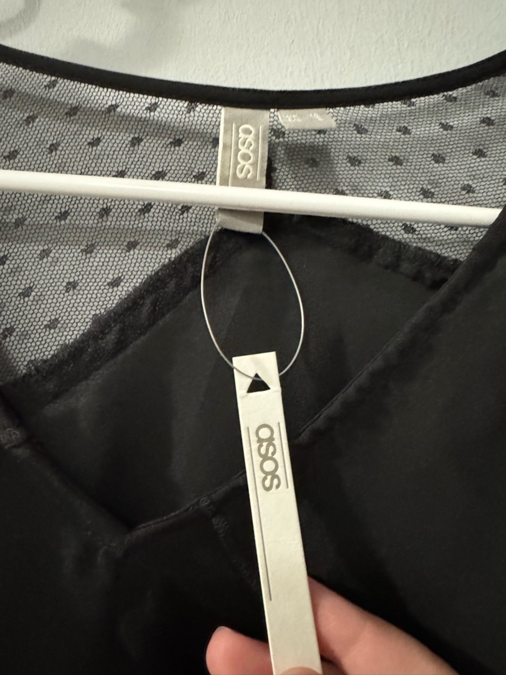 ASOS Black Ruffle Sheer Blouse - Picture 3 of 10